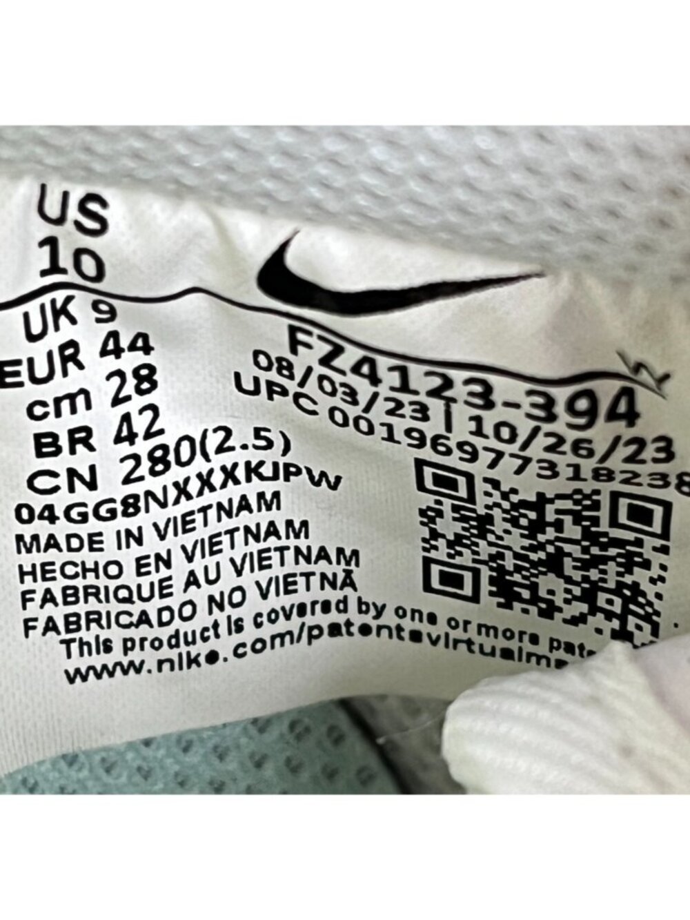 Nike Air Force 1 Low '07 Mens‎ Size 10 White Mint Green Athletic Shoes Sneakers